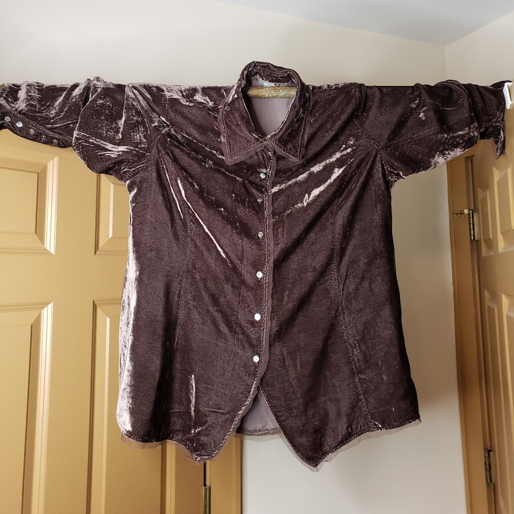 JJill crushed velvet tunic shirt  2X